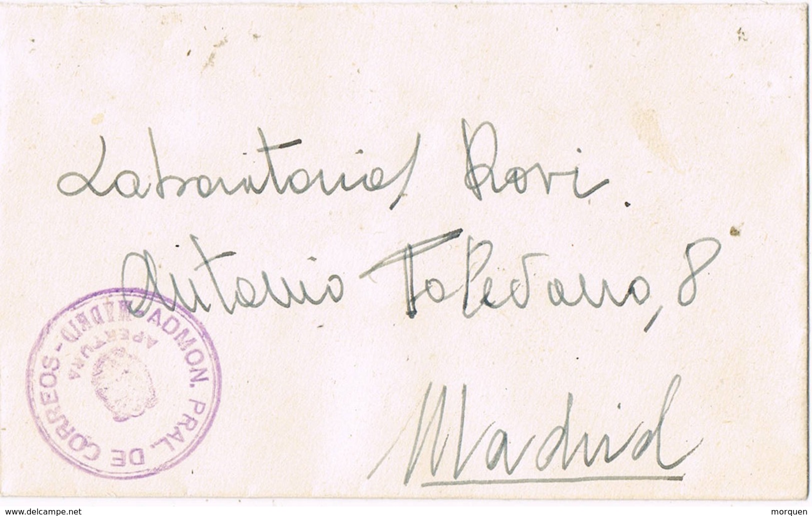 30965. Carta Franquicia Administracion CORREOS De MADRID 1947. Mutualidad Postal - Cartas & Documentos