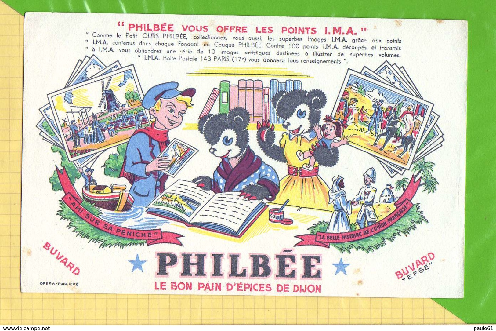 BUVARD &amp; Blotting Paper :Pain D'Epices PHILBEE Ami Sur Sa Peniche - Gingerbread