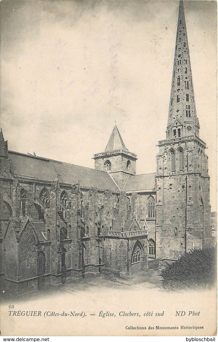 Lot 3 CPA 22 Côtes D'Armor Du Nord Tréguier Eglise Clochers Coté Sud  Portail De La Cathédrale Tombeau St Yves - Tréguier