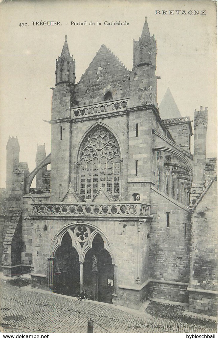 Lot 3 CPA 22 Côtes D'Armor Du Nord Tréguier Eglise Clochers Coté Sud  Portail De La Cathédrale Tombeau St Yves - Tréguier