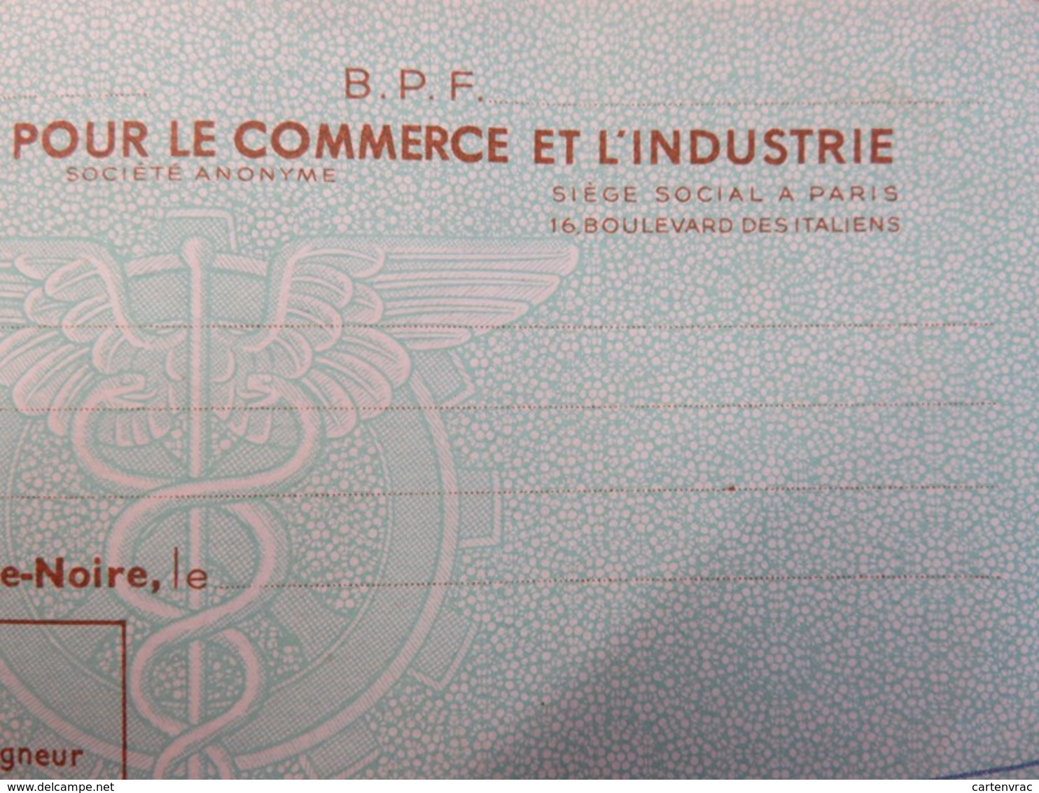 Chèque Congo (Moyen-Congo) - Pointe-Noire - Banque Nationale Pour Le Commerce Et L'Industrie - 1956 - Chèques & Chèques De Voyage