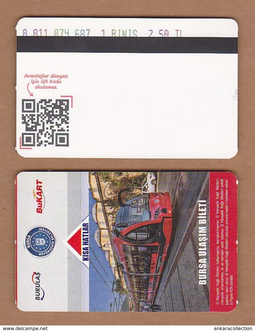 AC - SUBWAY SINGLE RIDE METROCARD, BUS CARD #36 BURSA, TURKEY - Other & Unclassified