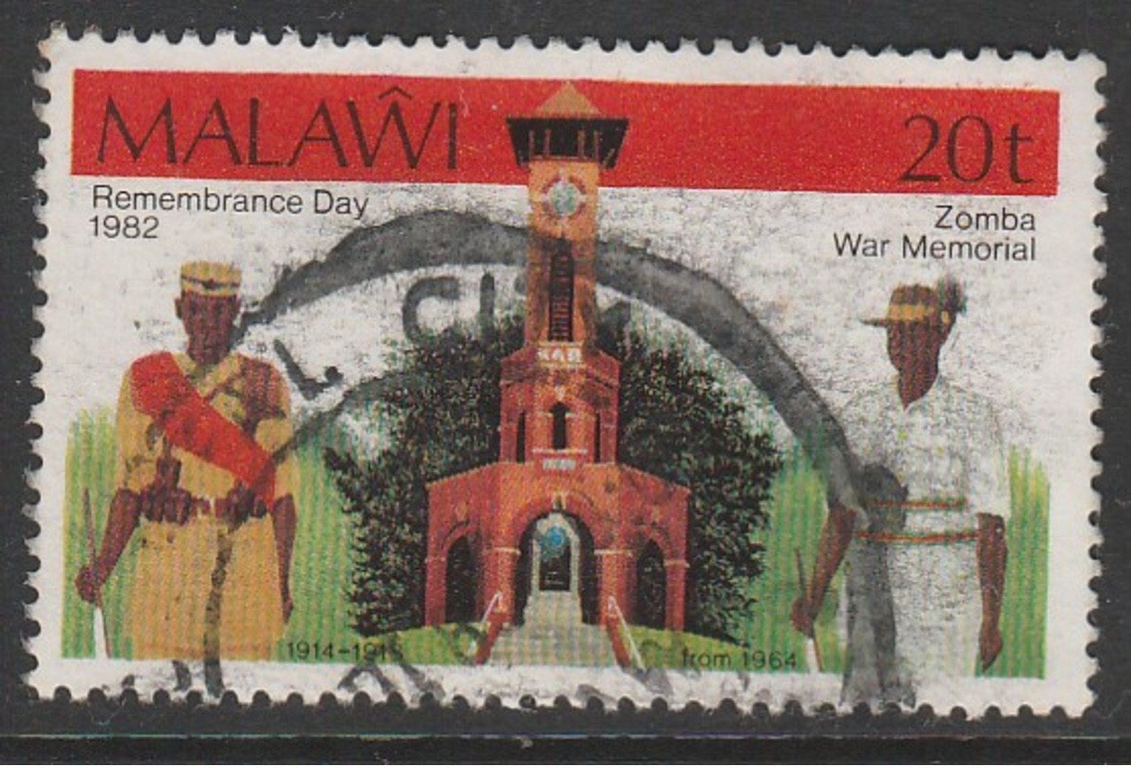 Malawi 1982 Remembrance Day 20 T Multicoloured SW 385 O Used - Malawi (1964-...)