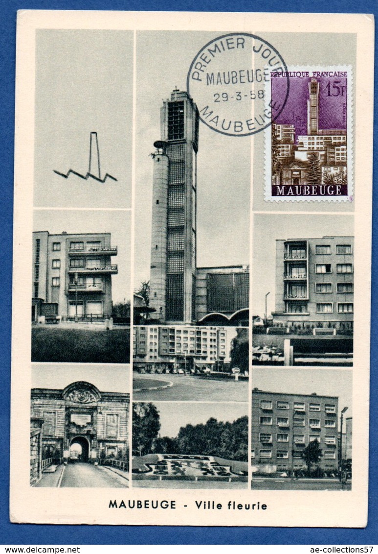 Carte Premier Jour  /  Maubeuge / Ville Fleurie / 2-3-58 - 1950-1959