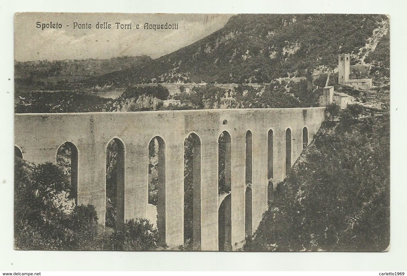 SPOLETO - PONTE DELLE TORRI E ACQUEDOTTI  -  VIAGGIATA FP - Perugia