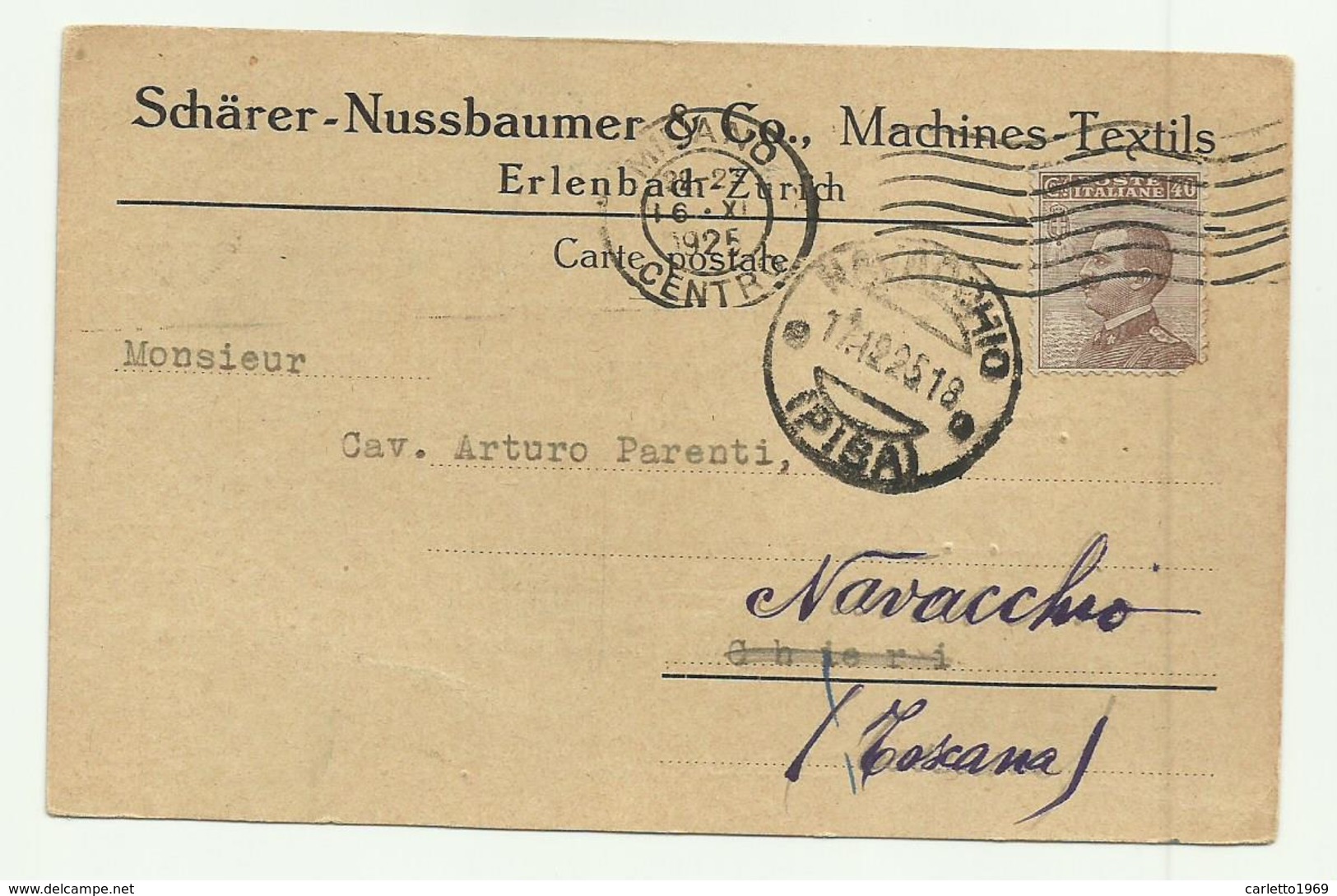 ERLENBACH - ZURICH - SCHARER - NUSSBAUMER & Co. MACHINES TEXTILS 1925 FP - Zürich