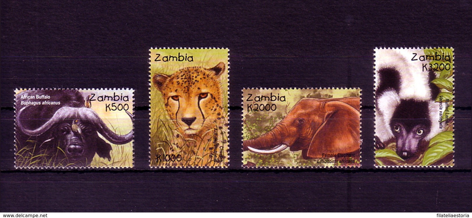 Zambie 2001 - MNH ** - Mammifères - Michel Nr. 1260-1263 Série Complète (zam007) - Zambie (1965-...)