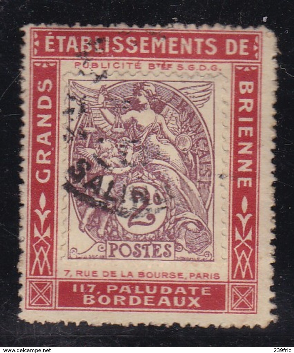 PUBLICITE PORTE-TIMBRES TYPE BLANC 2C "GRANDS ETABLISSEMENTS DE BRIENNE" OBLITTERE - Other & Unclassified