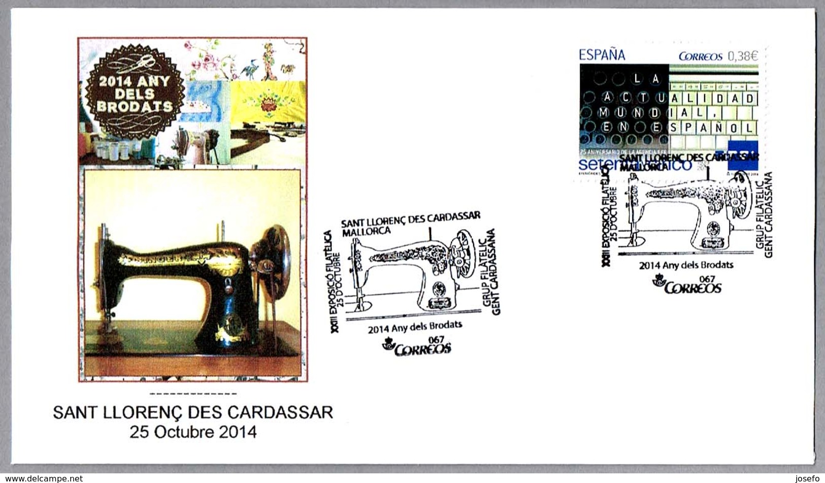 AÑO DEL BORDADO -  YEAR OF EMBROIDERY. Maquina De Coser - Sewing Machine. Sant Llorenc Des Cardassar 2014 - Textiles