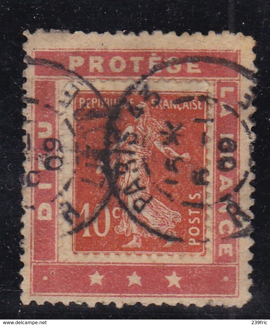 PUBLICITE PORTE-TIMBRES  SEMEUSE 10C "DIEU PROTEGE LA FRANCE" OBLITTERE - Other & Unclassified