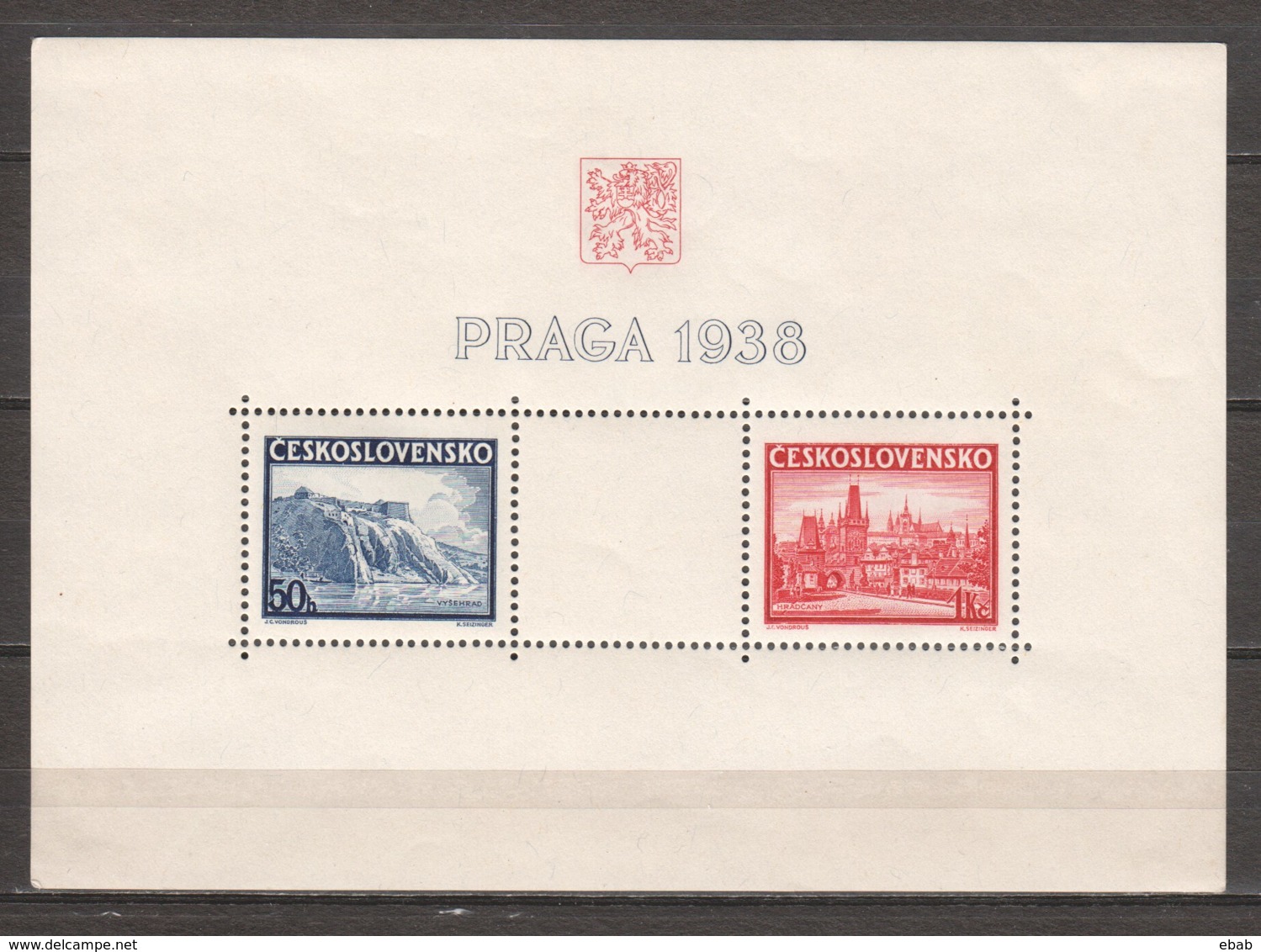 Czechoslowakia 1938 Mi Block 4 MH - Blocks & Sheetlets