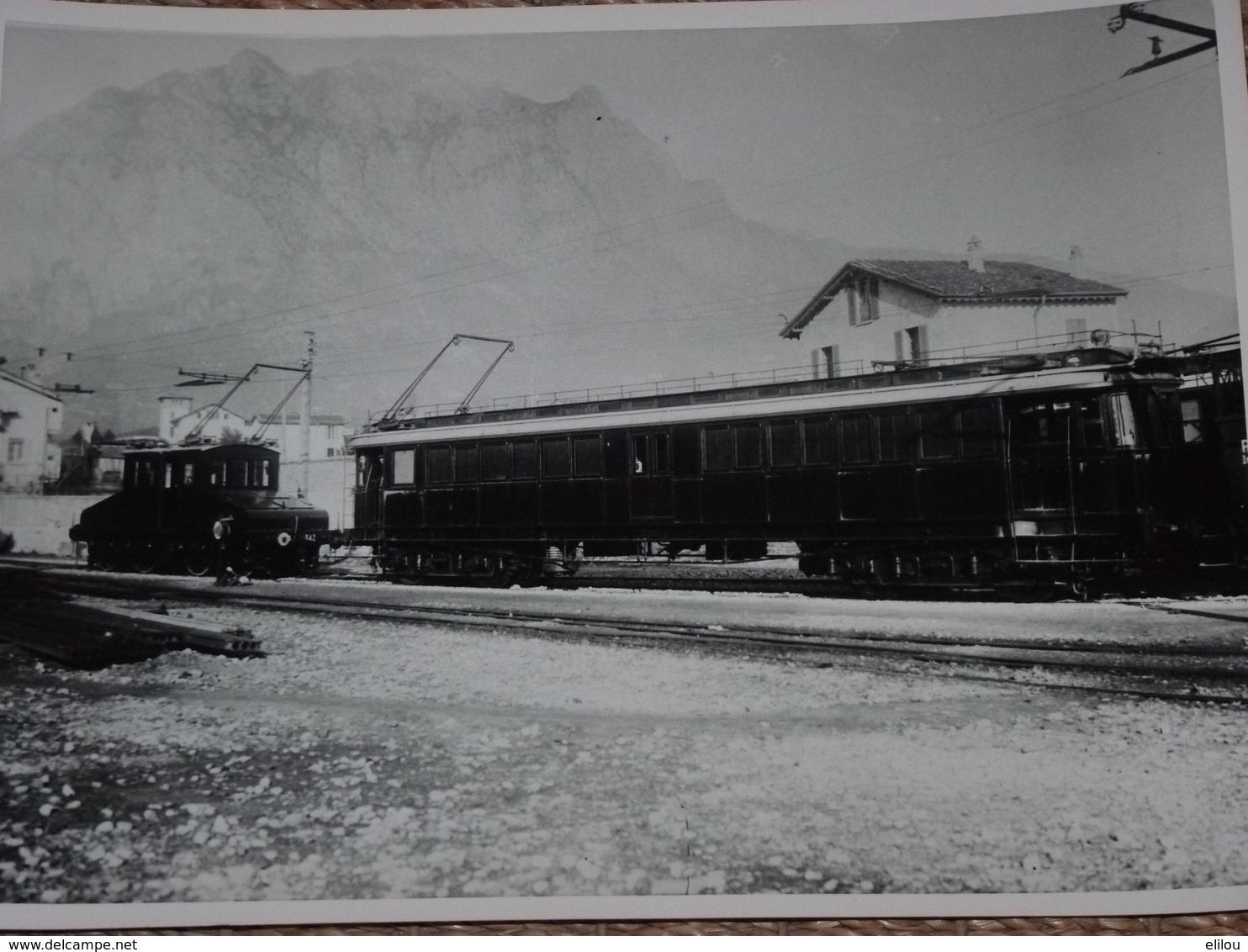 Photo Ancienne Train Locomotive Treno Stazione Gare Italie Italia - Stazioni Con Treni