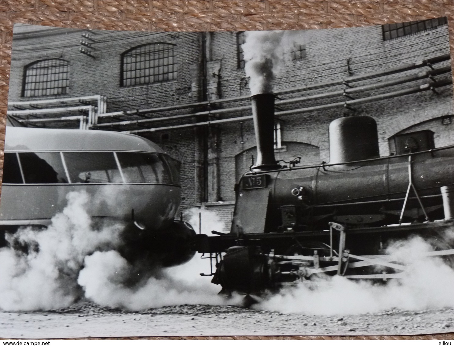 Photo Ancienne Train Locomotive Treno Stazione Gare Italie Italia - Stazioni Con Treni