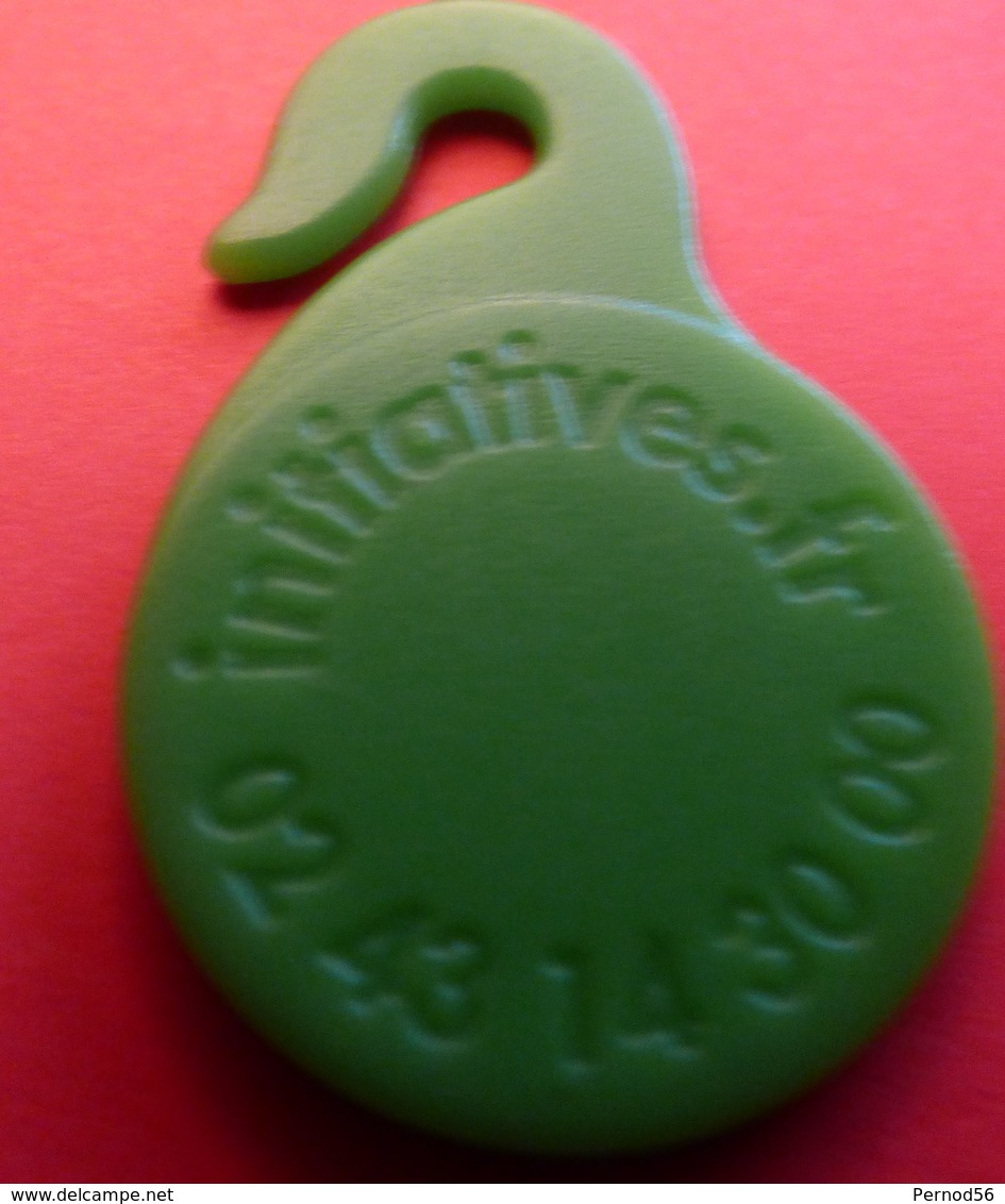 Jeton De Caddies Marque Enseigne = INITIATIVE.fr Plastique Vert - Trolley Token/Shopping Trolley Chip