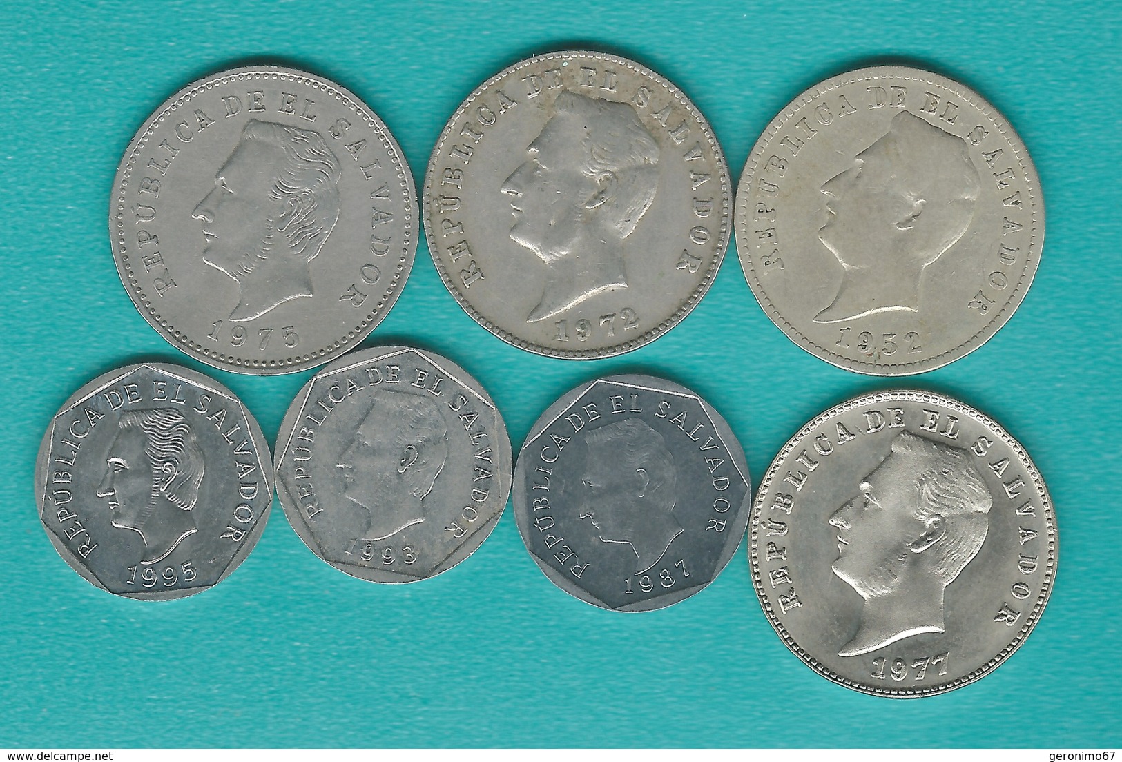 El Salvador - 10 Centavos X 7 - 1952, 1972, 1975, 1977, 1987, 1993 & 1995 - Salvador