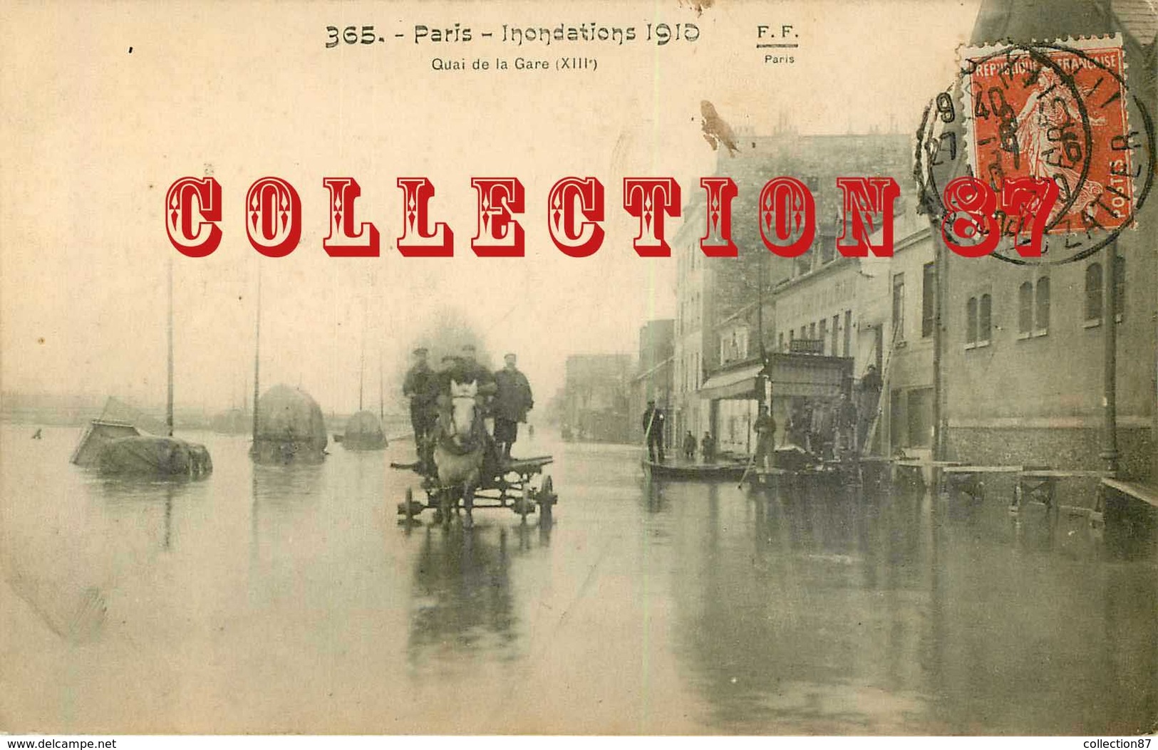 75013 ☺♦♦ PARIS N° 365 FLEURY - RARE < QUAI De La GARE D'ORLEANS Pendant Les INONDATIONS 1910 - Arrondissement: 13