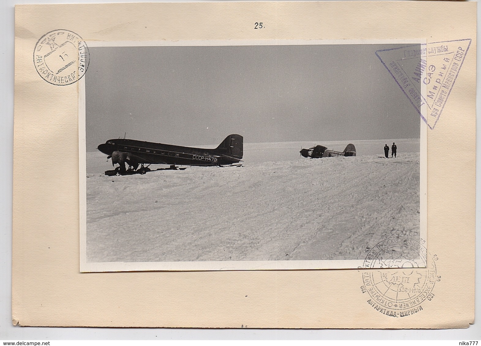 ANTARCTIC Mirny Station 15 SAE Base Pole Photo USSR RUSSIA Aviation Plane Aerodrome - Bases Antarctiques