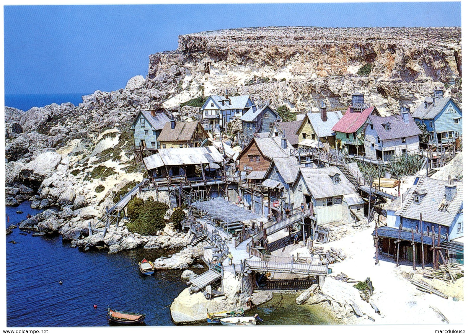 Malta. Anchor Bay. Popeye Village Built For Hollywood Film. Malte. Village De Popeye Construit Pour Film Hollywood. - Malta