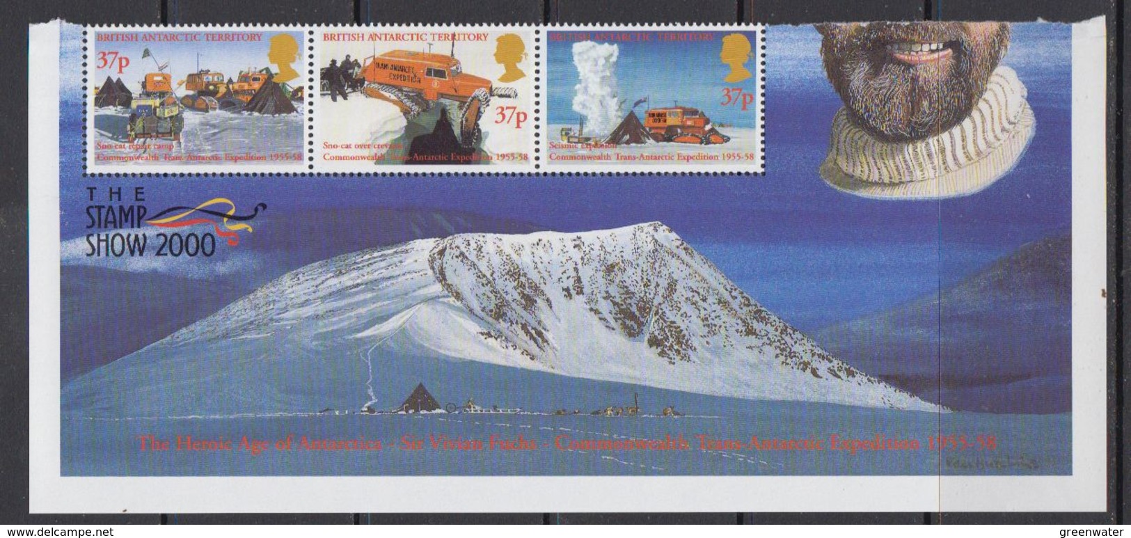 British Antarctic Territory 2000 Sir Vivian Fuchs 3v (stamps Are Folded !!!) ** Mnh (41584) - Ongebruikt