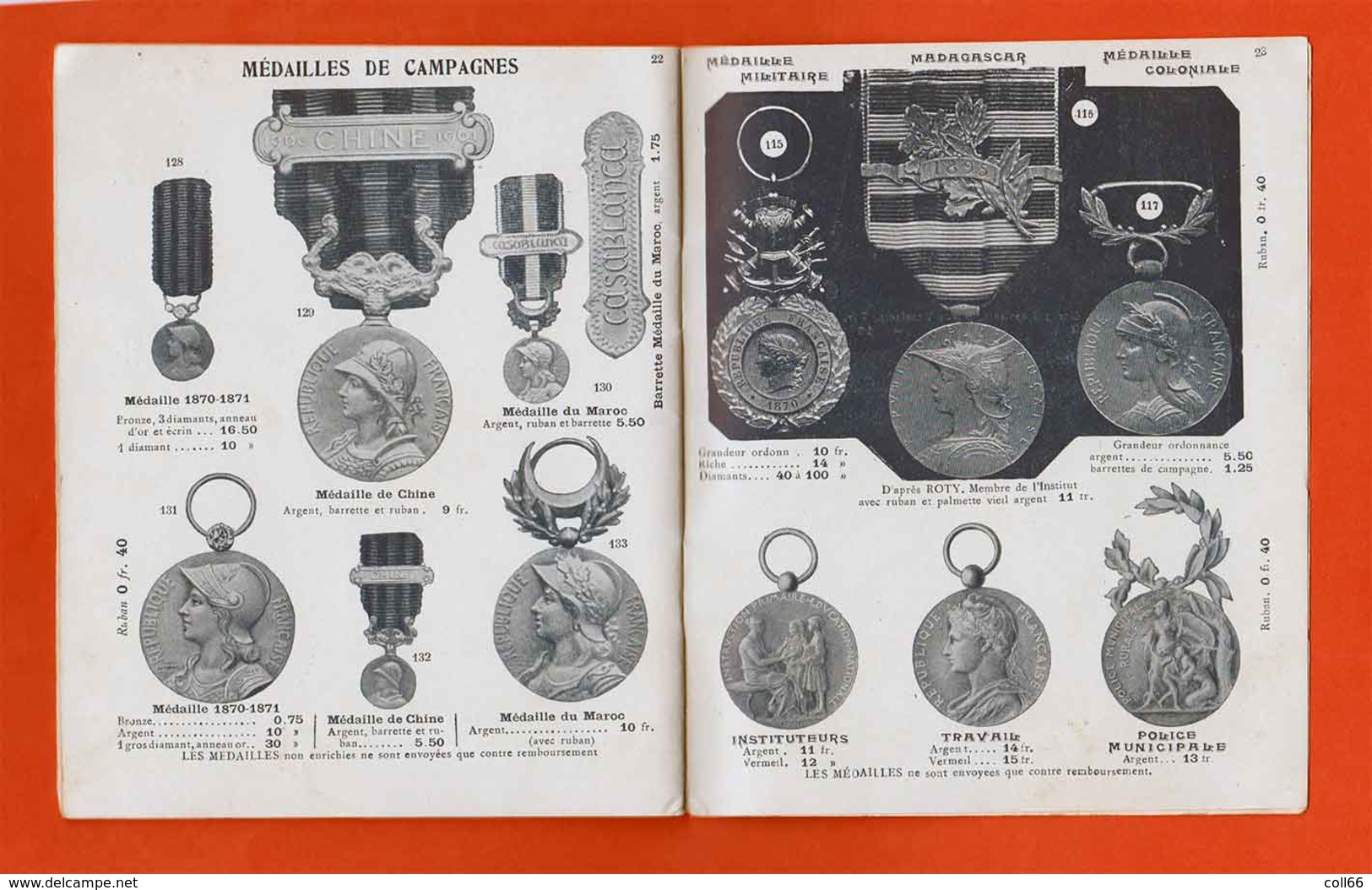 1914 Catalogue Bijoutier Diets Ordres Et Décorations Dont Rares LH Chine Madagascar Anjouan Sisowath Stanislas Ect - France