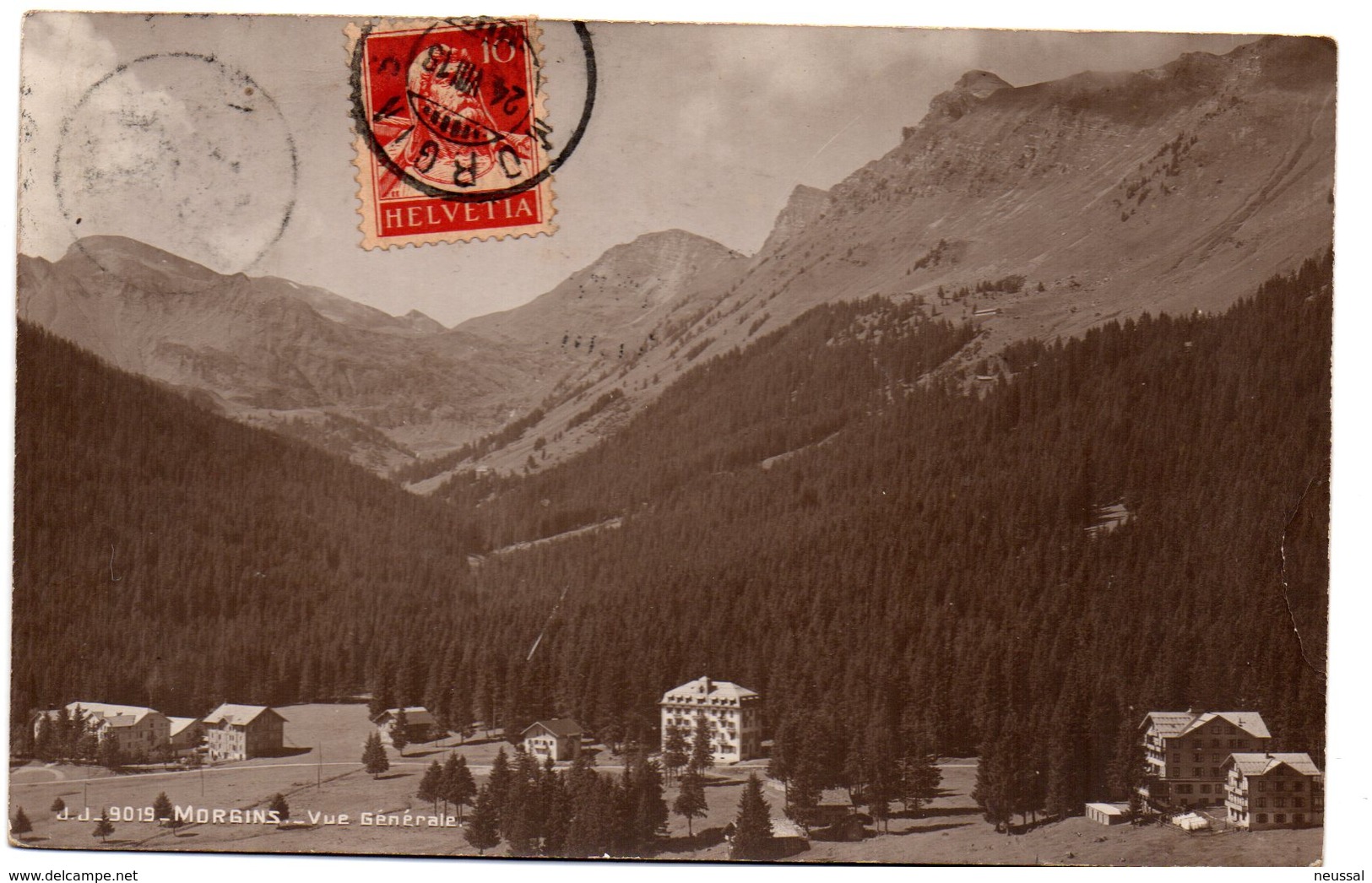 Tarjeta Postal  Circulada De Morgins 1918 - Otros & Sin Clasificación