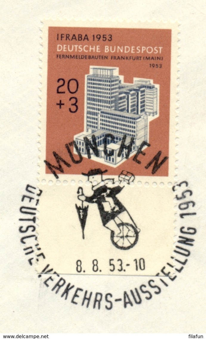 Bund - 1953 - Ifabra Set On Local Cover München - Cancel Deutsche Verkehrs-Ausstellung - Brieven En Documenten