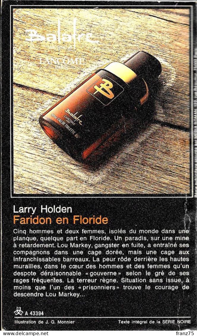 Faridon En Floride-Larry HOLDEN-1981-Carré Noir N°394--BE/TBE - NRF Gallimard