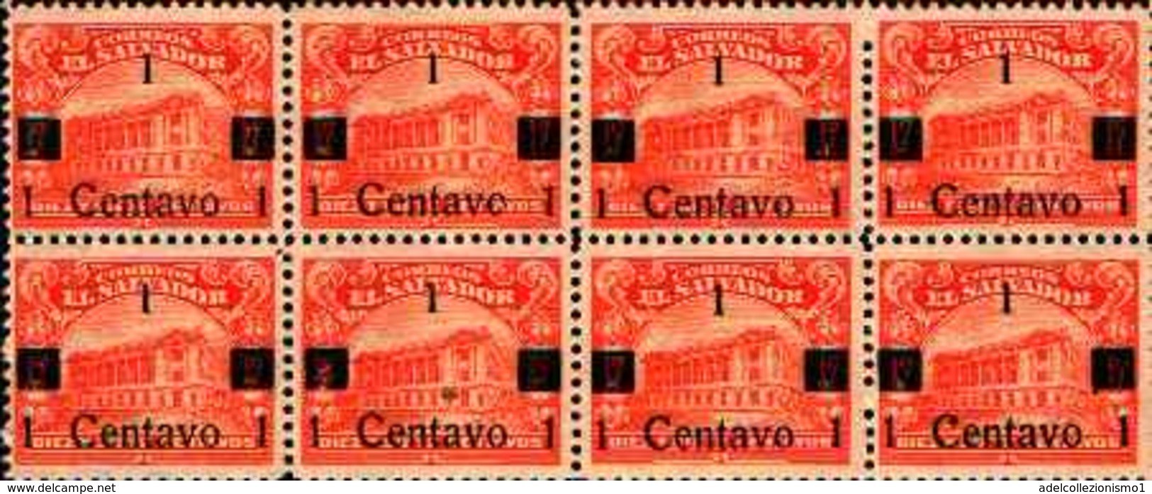 74779) 1919 - EL SALVADOR - SURCHARGED IN BLACK - SCOTT 457 A83 1C ON 17C LOTTO DI 28 V.-SG - El Salvador