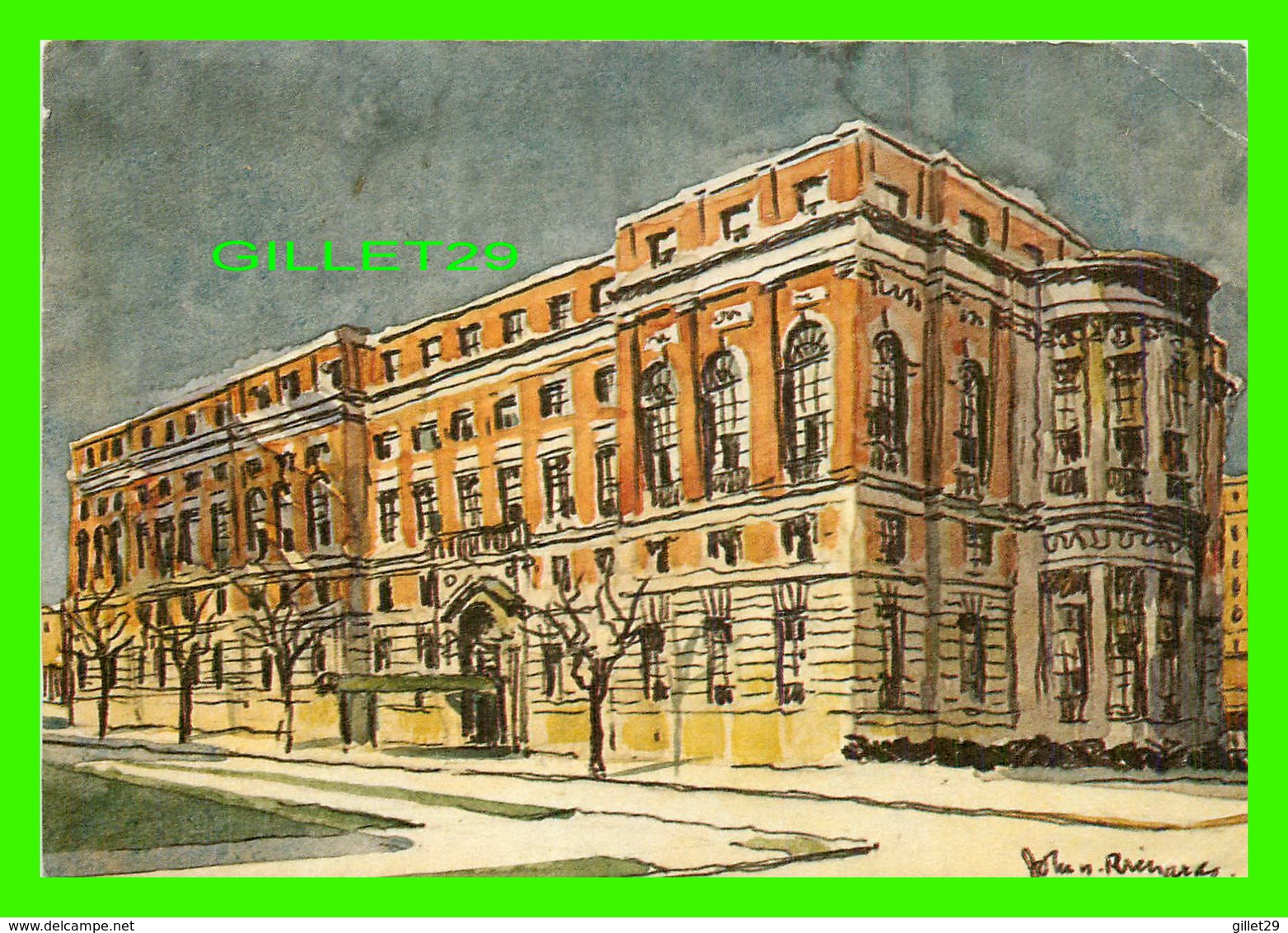 TOLEDO, OHIO - THE TOLEDO CLUB - APRIVATE CITY CLUB FOUNDED IN 1889 - WATERCOLOR BY JOHN NOBLE RICHARDS - - Toledo