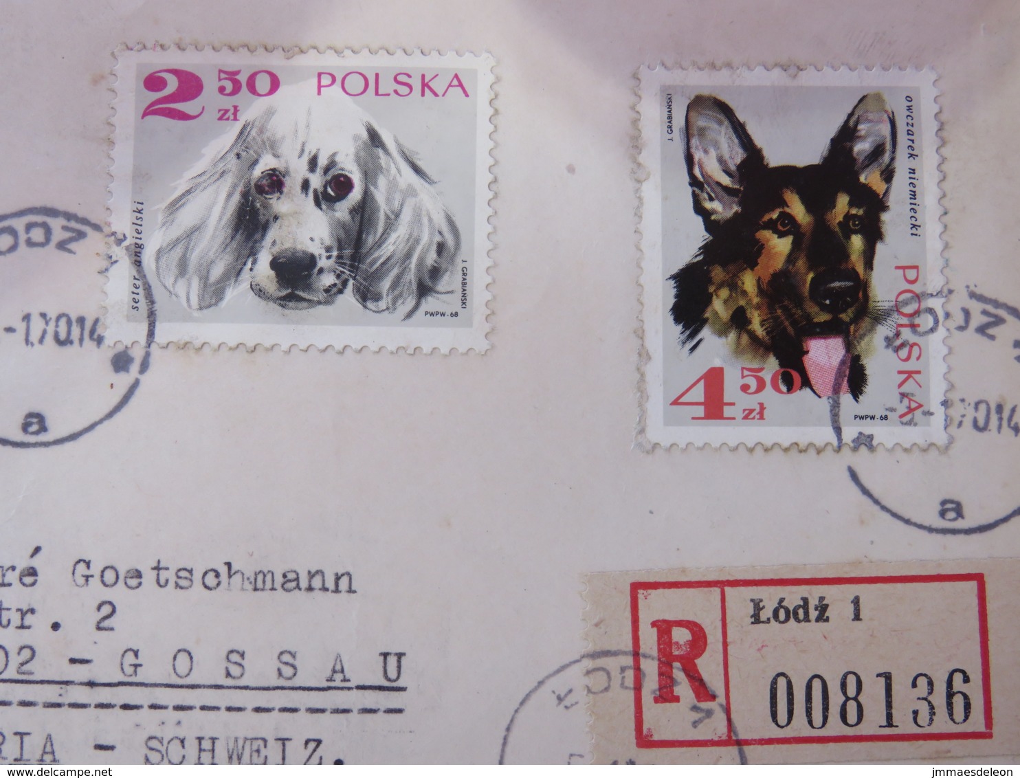 Poland 1970 Registered Cover To Switzerland - Dogs - Briefe U. Dokumente