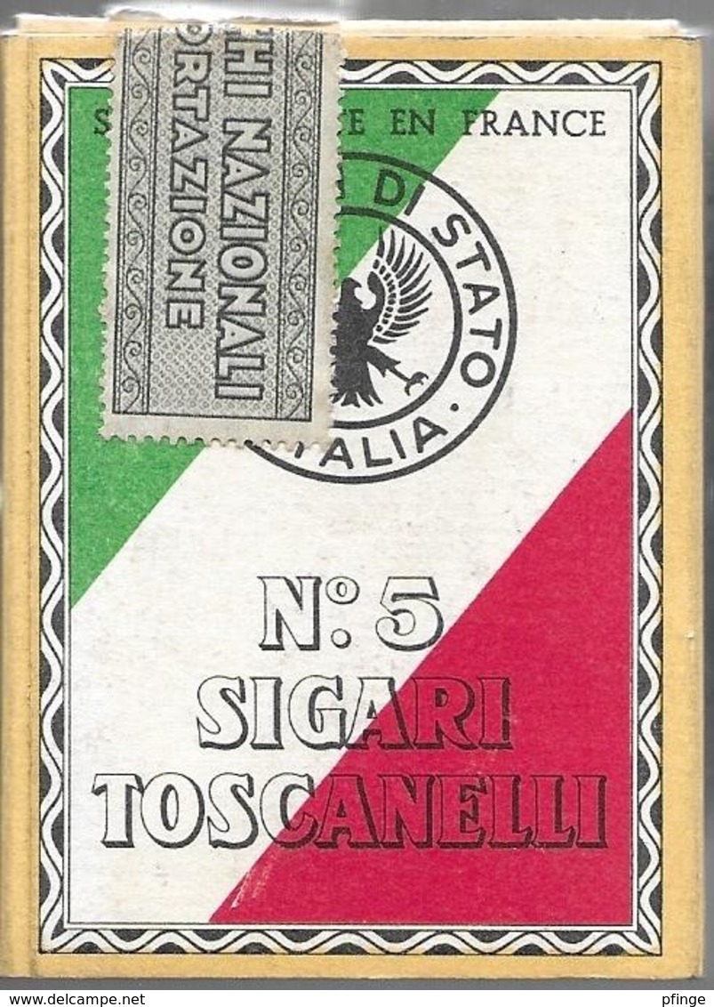 Ancien Paquet Vide N°5 Sigari Toscanelli - Empty Cigarettes Boxes