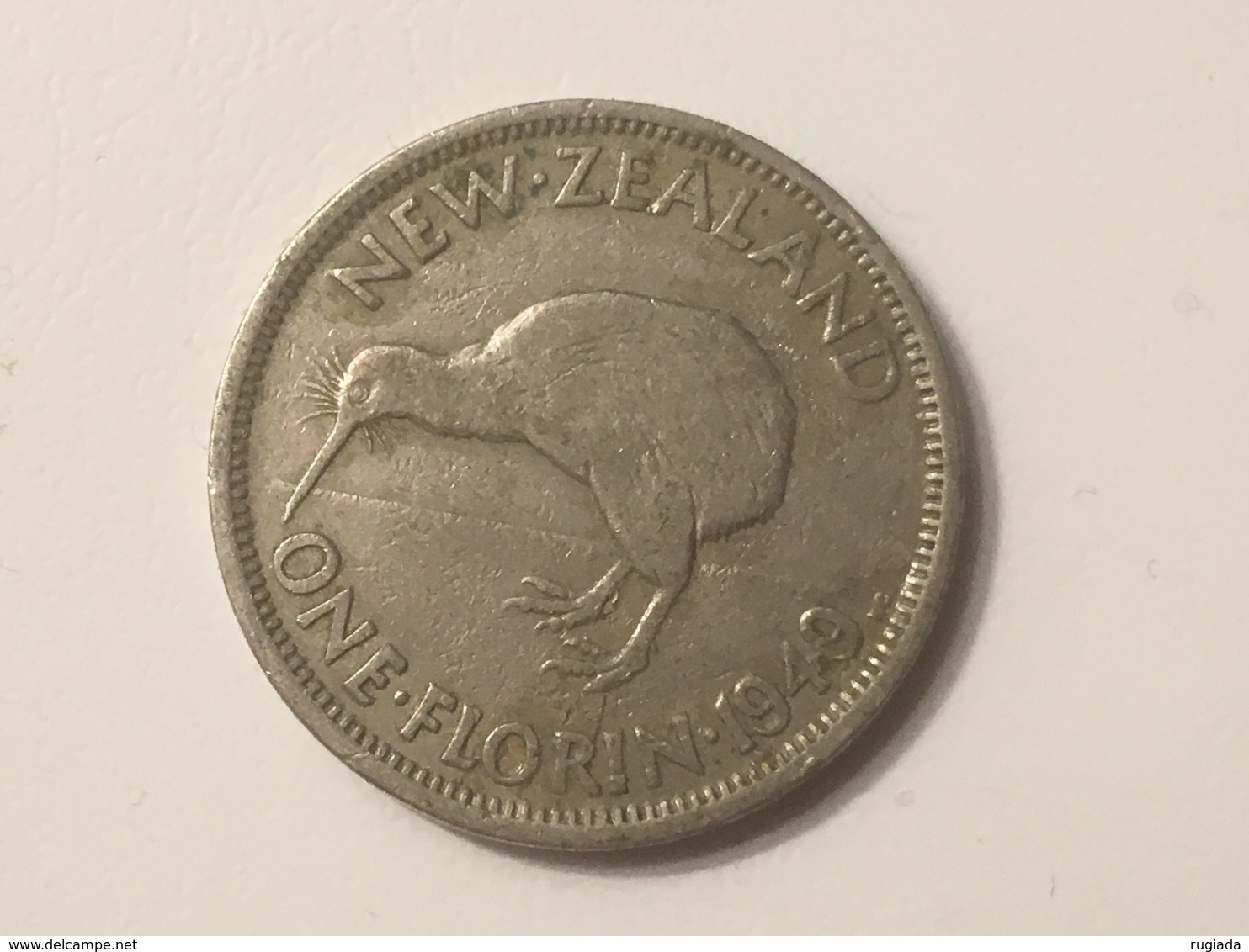 1949 New Zealand Florin Coin, Fine - Guernsey