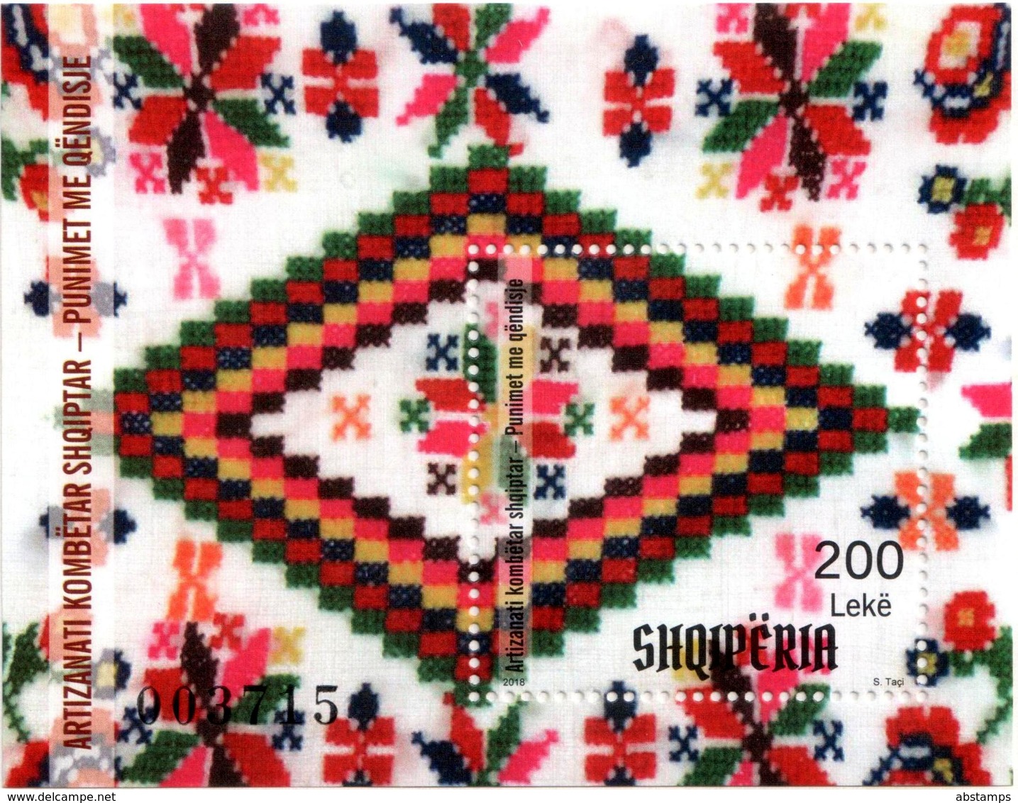 Albania Stamps 2018. Albanian National Craft: Embroidery Works. Block MNH - Albania