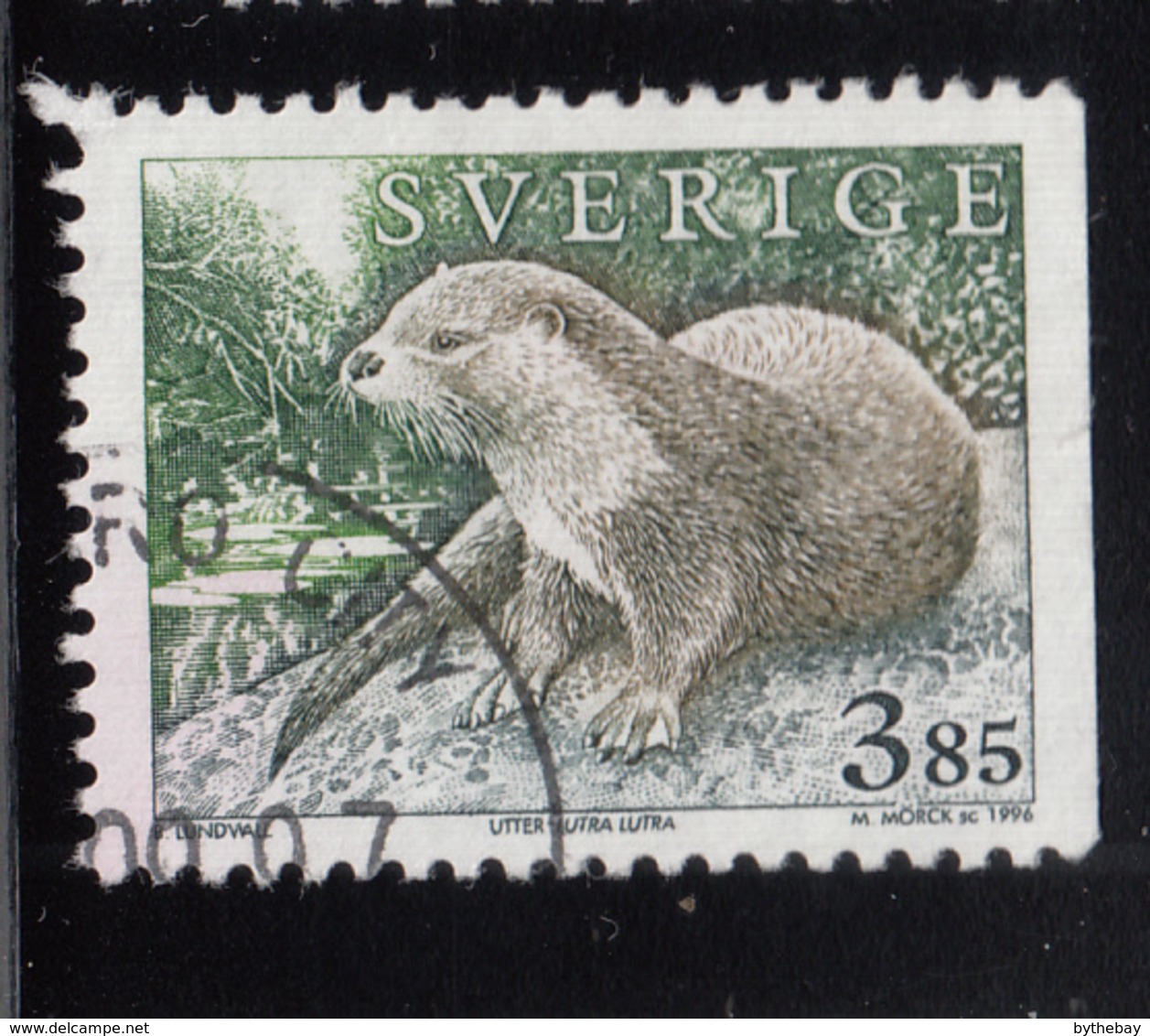 Sweden 1996 Used Sc #1925 3.85k Lutra Lutra Otter - Oblitérés