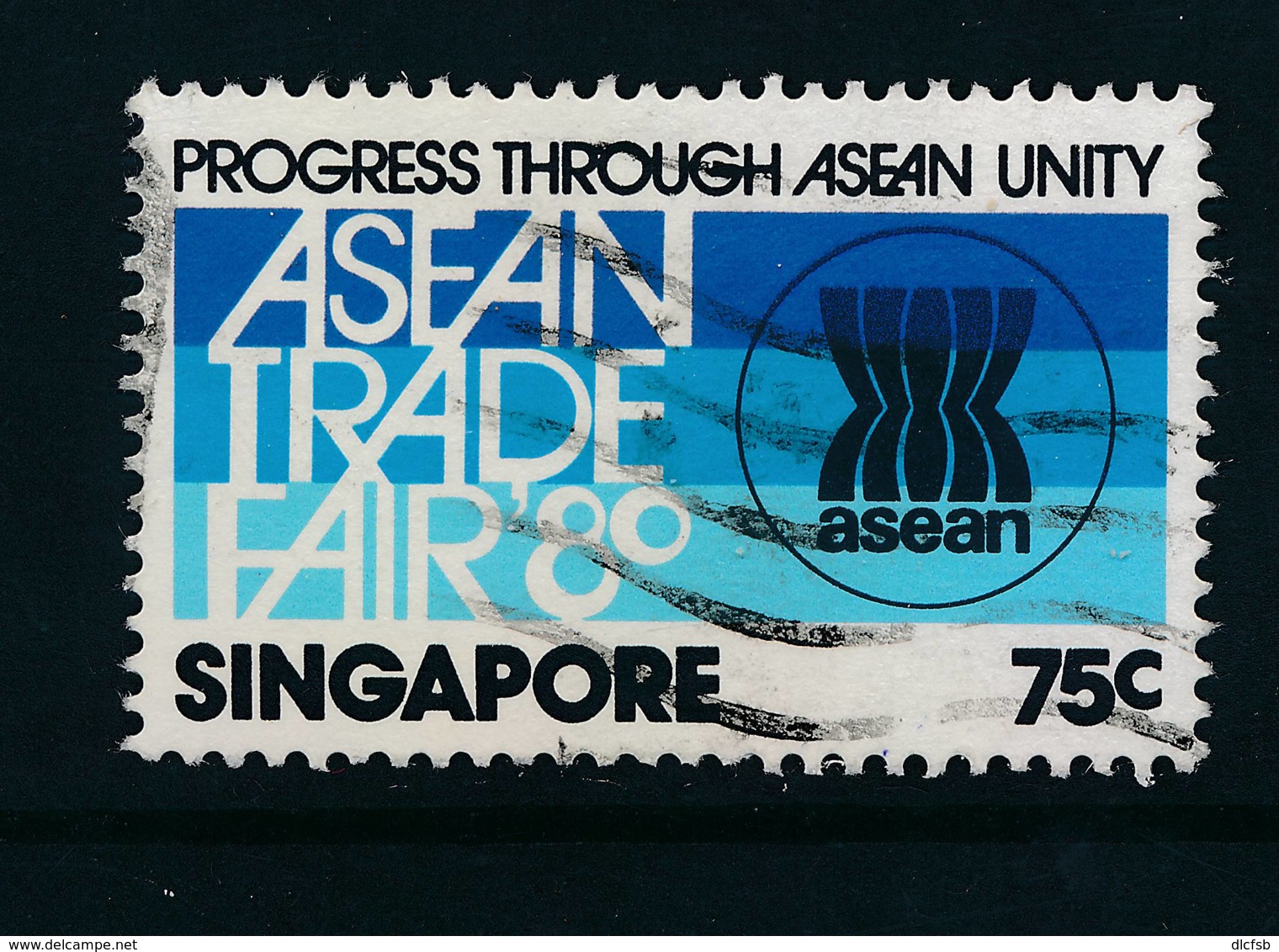 SINGAPORE, 1980 75c ASEAN Perf. Variety P13½x14 Fine Used, SG391a, Cat £15 - Singapore (1959-...)