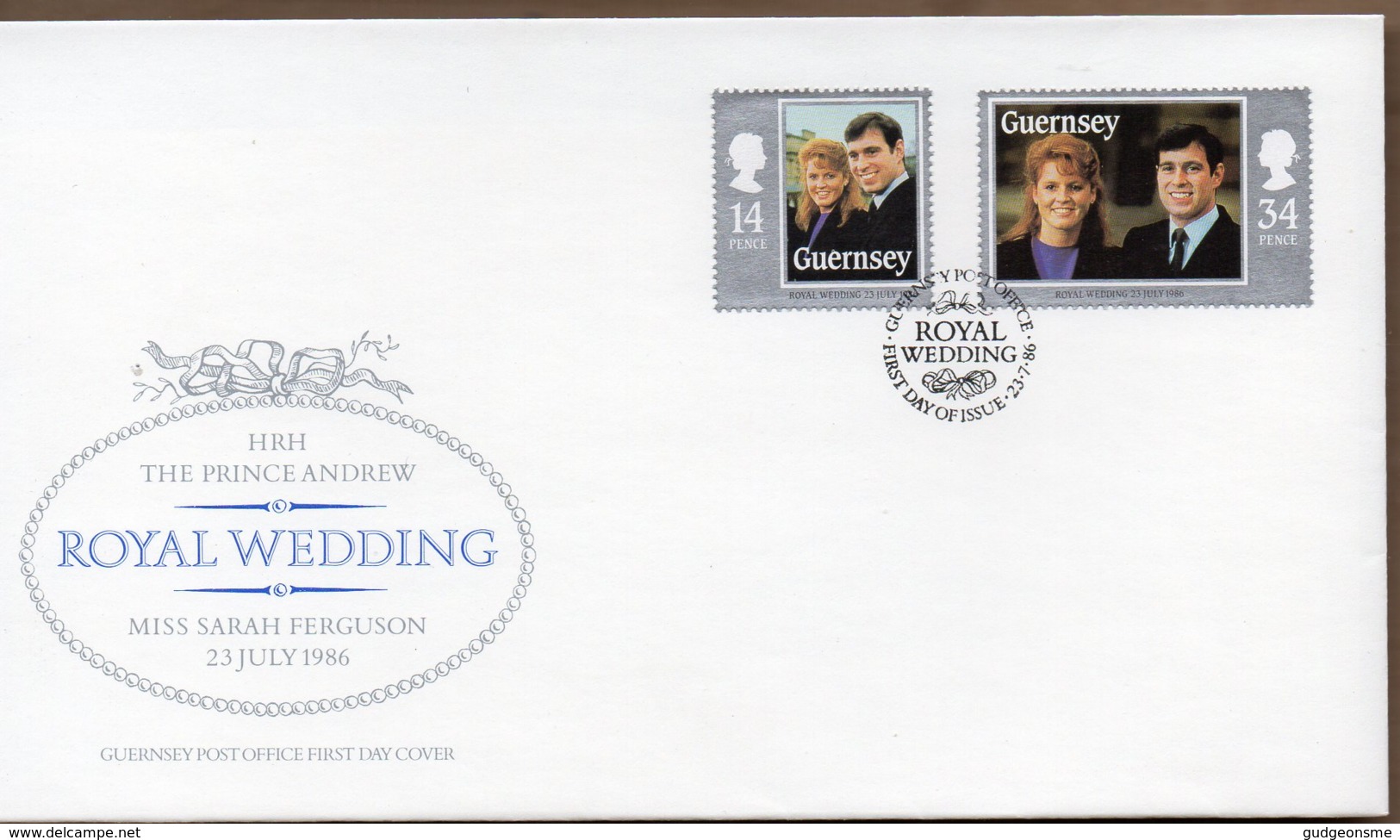 1986 Royal Wedding Set FDC - Guernsey