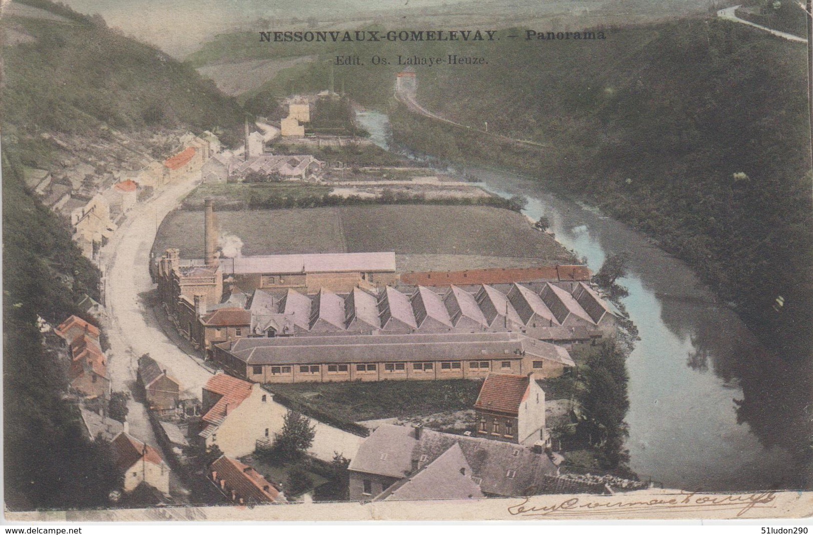 CPA Nessonvaux-Gomelevay - Panorama (beau Plan Sur Les Usines) - Autres & Non Classés