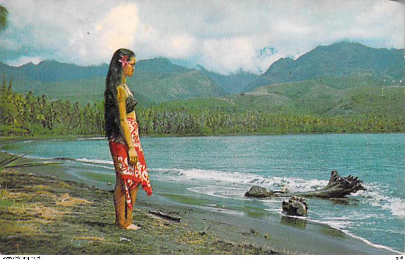 Polynésie Française LA BAIE DE MATAVAI Bay  (vahiné) (B) ( Photo Sounam Papeete Tahiti  C 19682 ) BV *PRIX FIXE - Polynésie Française