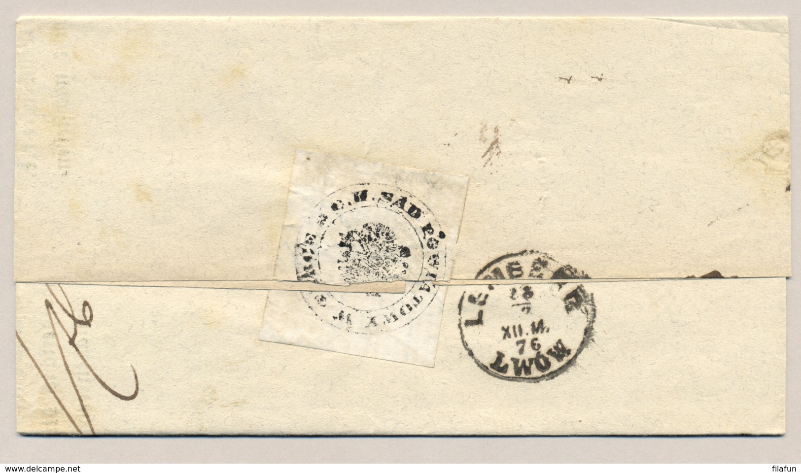 Österreich / Ukraine - 1876 - Folded Cover From TURKA To Lwow / Lemberg - Brieven En Documenten