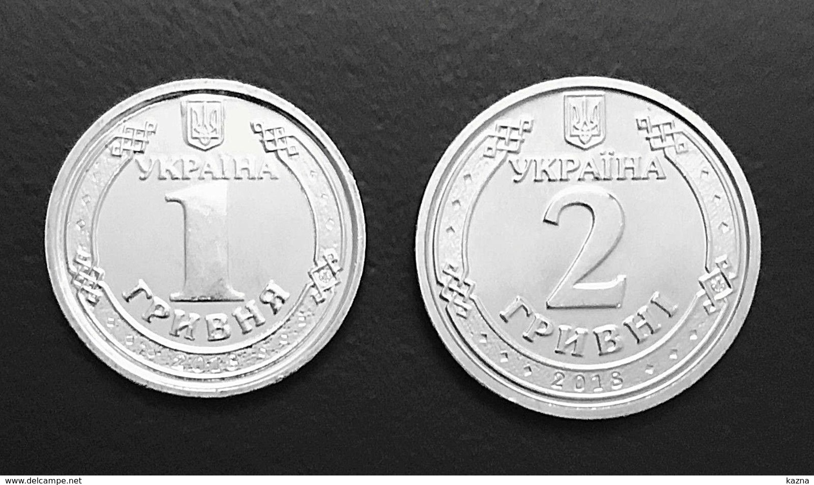 UKRAINE - 2 Coins 1 HRYVNIA & 2 HRYVEN 2018 - KM # New - UNC New! - Ukraine