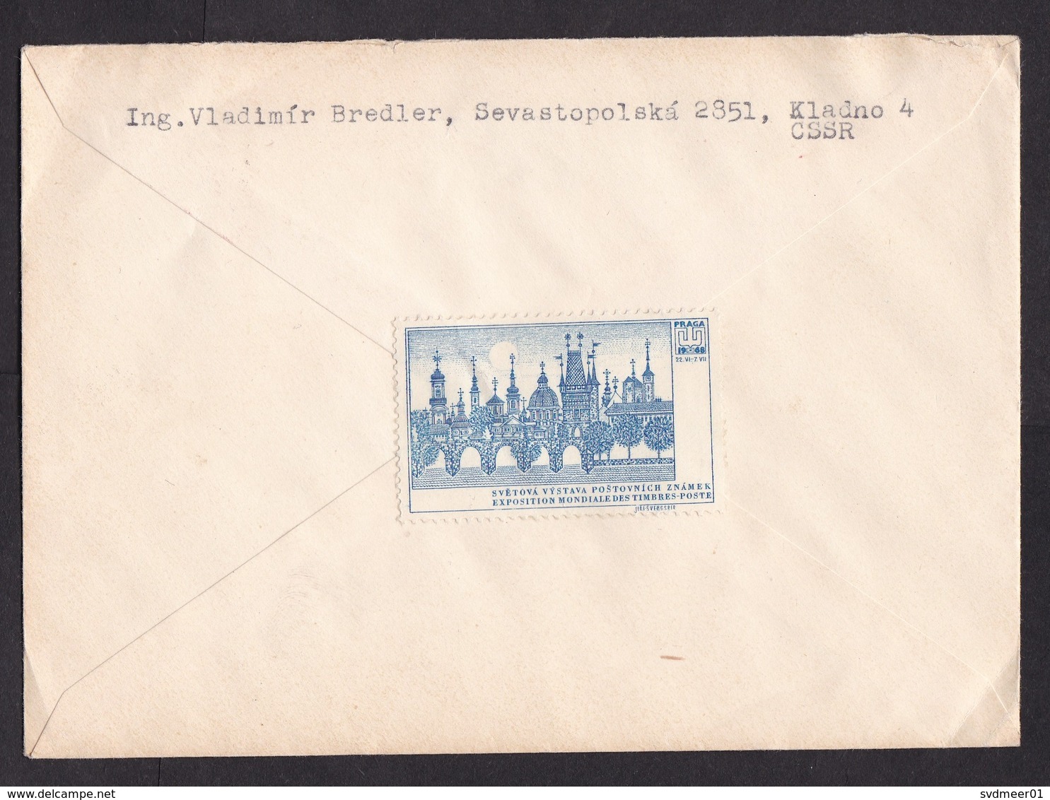 Czechoslovakia: Cover To Germany, 1970, 2 Stamps, Cinderella Label At Back, Horse, Heritage, Exhibition (traces Of Use) - Brieven En Documenten