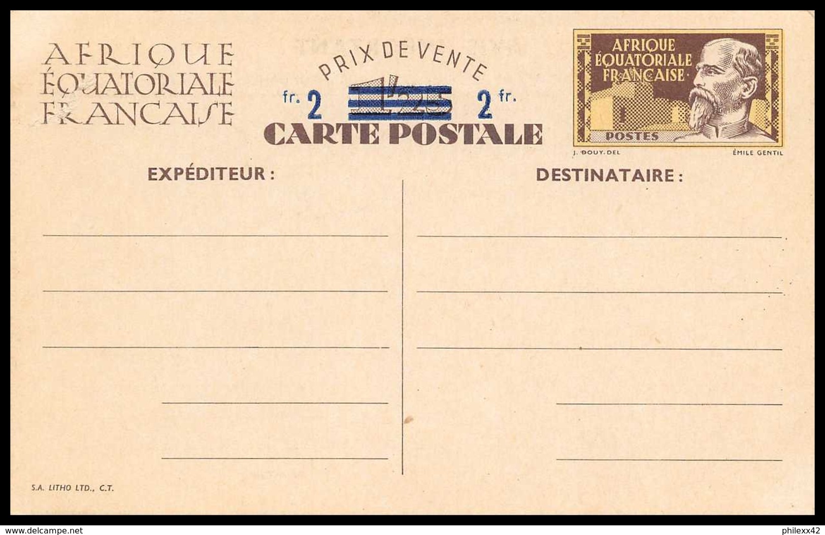 4758 CP N°1 Surcharge Neuf Ttb Carte Postale Afrique Equatoriale Francaise AEF Entier Postal Stationery - Lettres & Documents