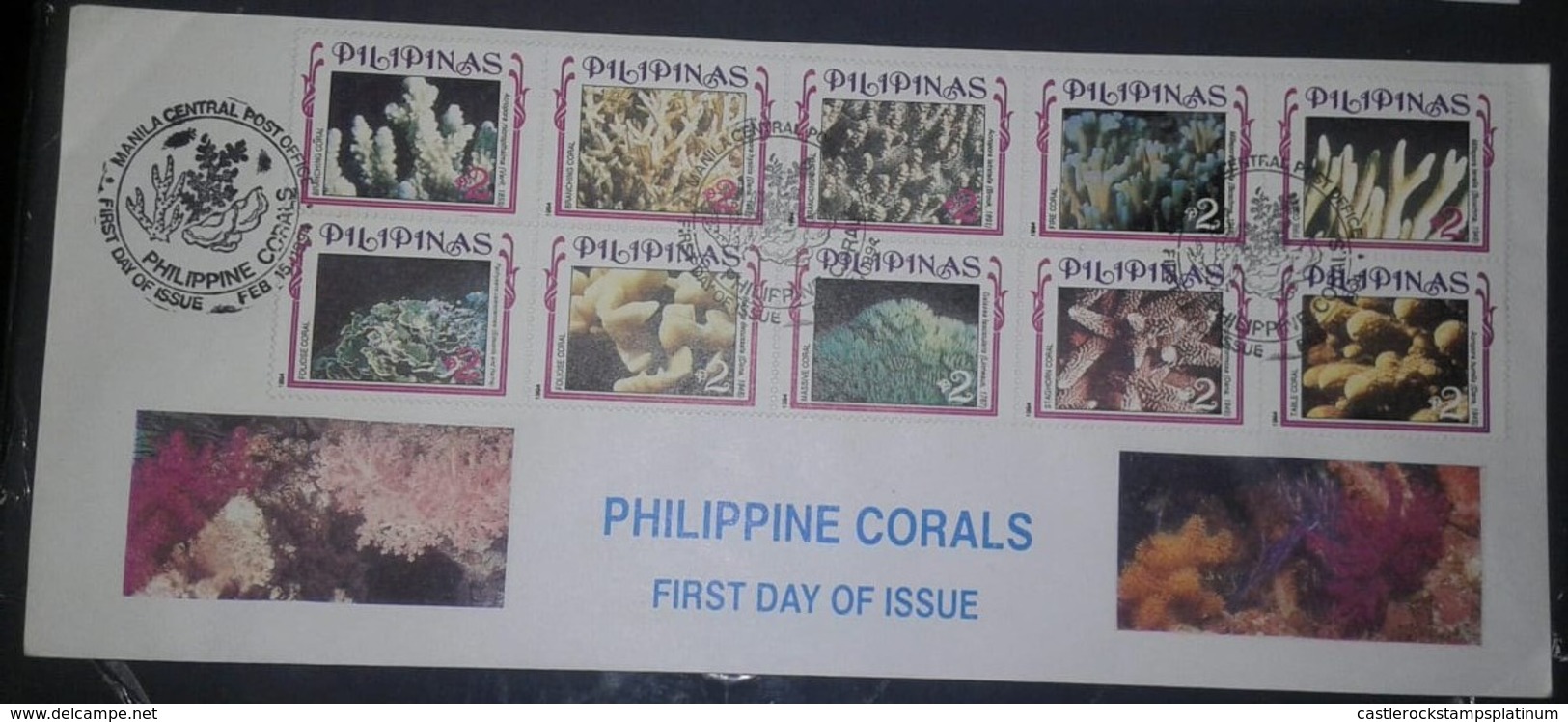 L) 1994 PHILIPPINES, CORALS, MARINE LIFE, NATURE, 2C, MULTIPLE STAMPS, FDC - Filippine