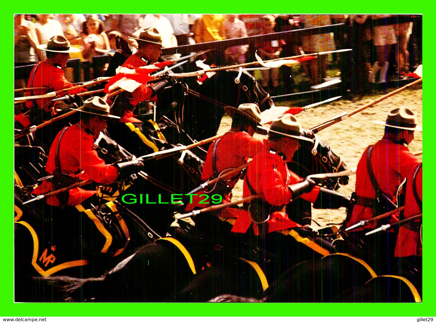 POLICE- GENDARMERIE - ROYAL CANADIAN MOUNTED POLICE MUSICAL CHARGE BY THE MASSED SCARLET COATED MOUNTIES - - Police - Gendarmerie