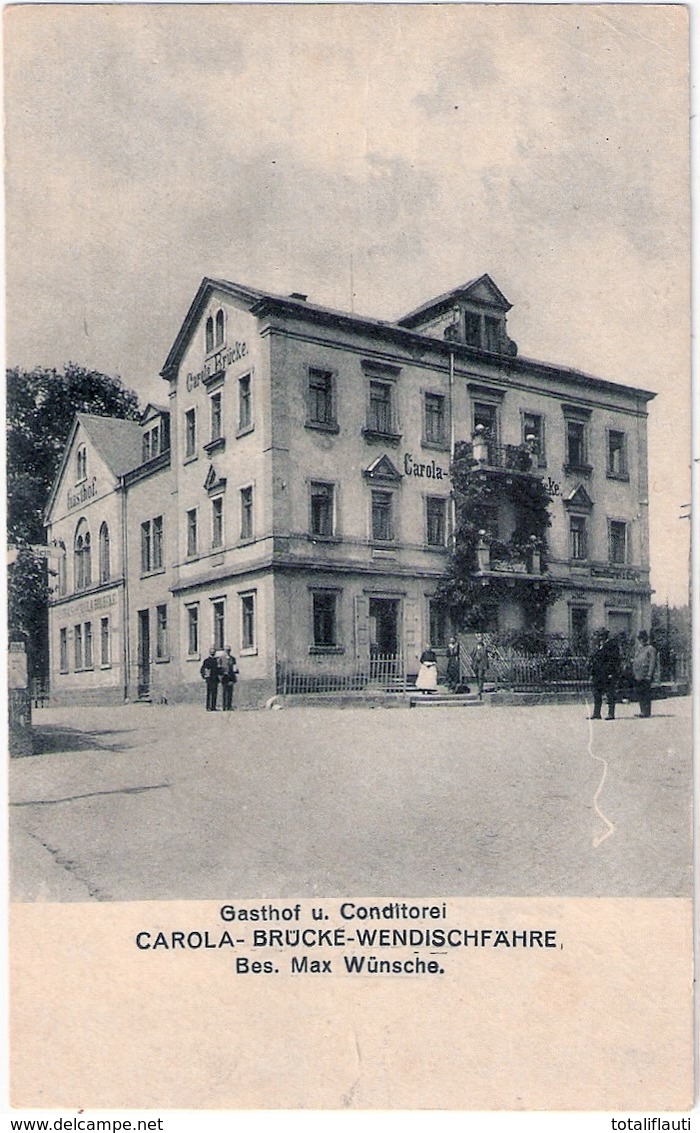 RATHMANNSDORF Sächsische Schweiz Gasthof Conditorei CAROLA BRÜCKE WENDISCHFÄHRE Juni 1925 Datiert - Rathmannsdorf (Sachsen)