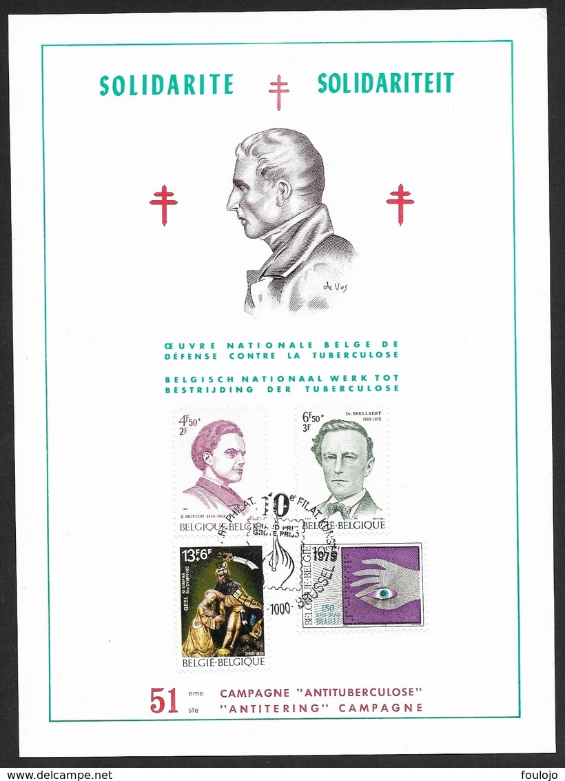 1785/88 Solidarité Sur Feuillet FDC Oblitération Bruxelles Le 22-11-1975 (MD) - 1971-1980