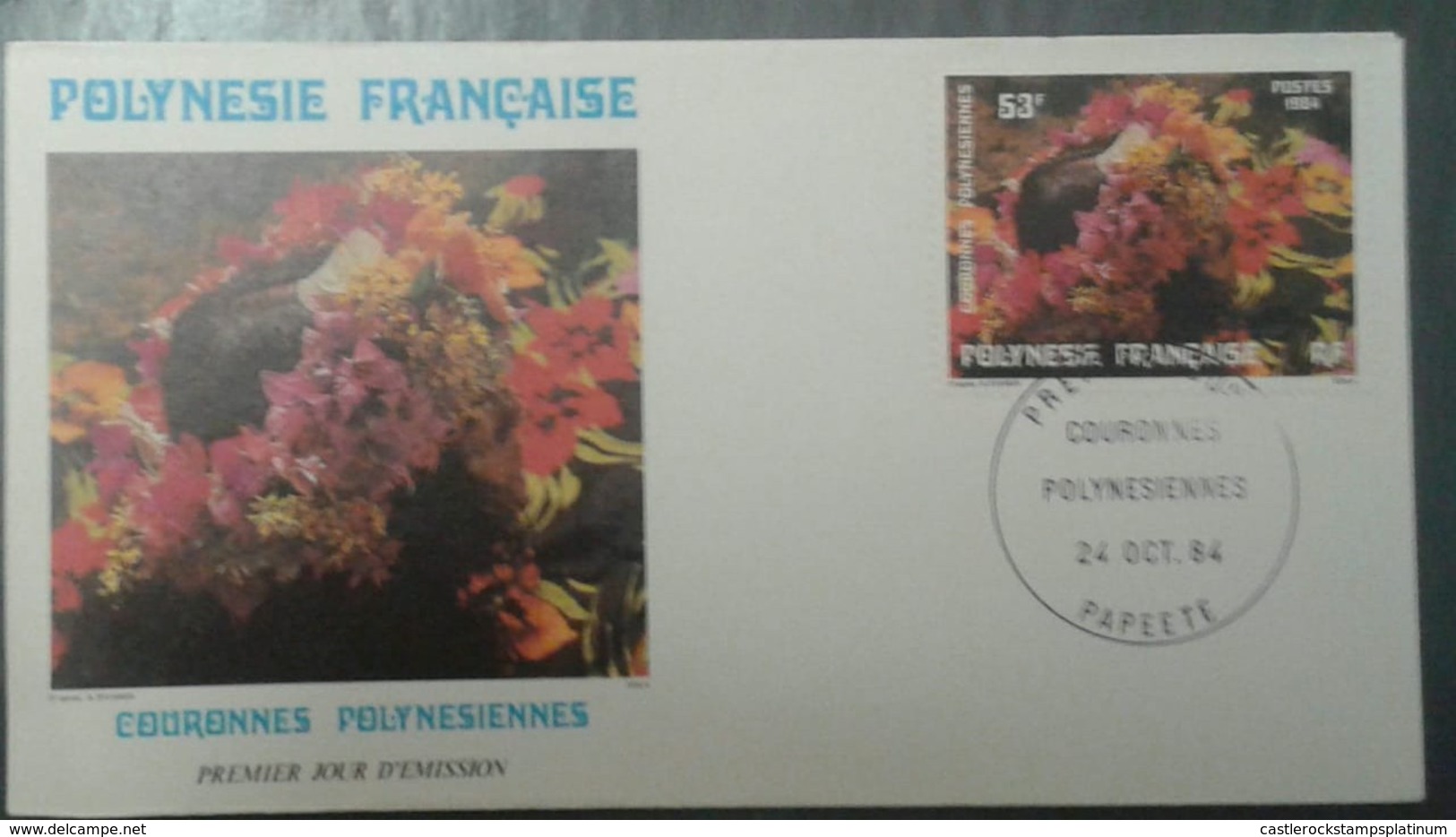 L) 1984 FRENCH POLYNESIA, POLYNESIAN CROWNS, FLORA, NATURE, FDC - Other & Unclassified