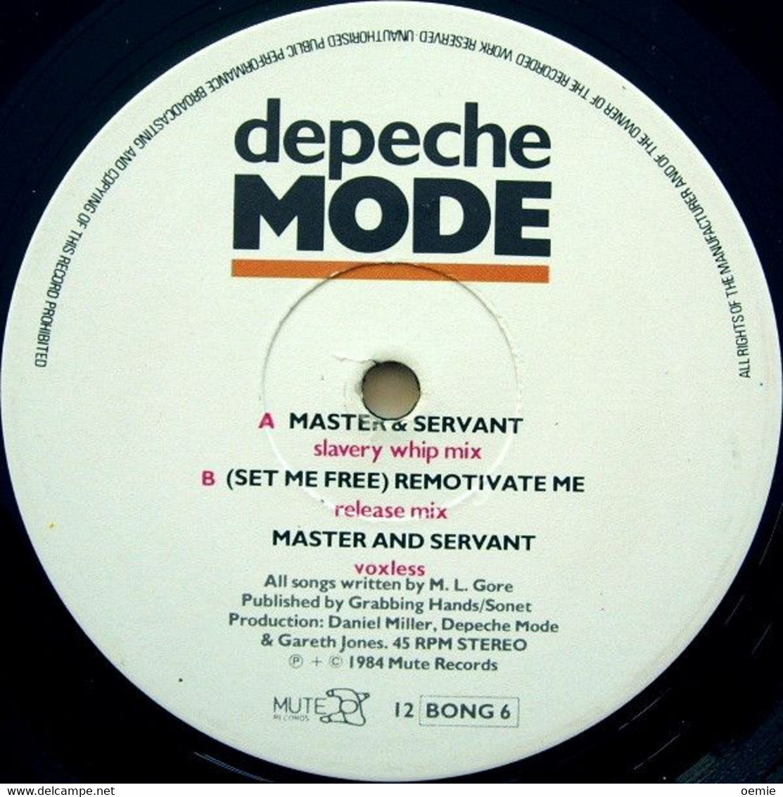 DEPECHE MODE °  MASTER AND SERVANT - 45 T - Maxi-Single