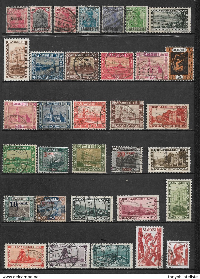 Lot De 33 Timbres De La Sarre  Différents Oblitéré - Collections, Lots & Series