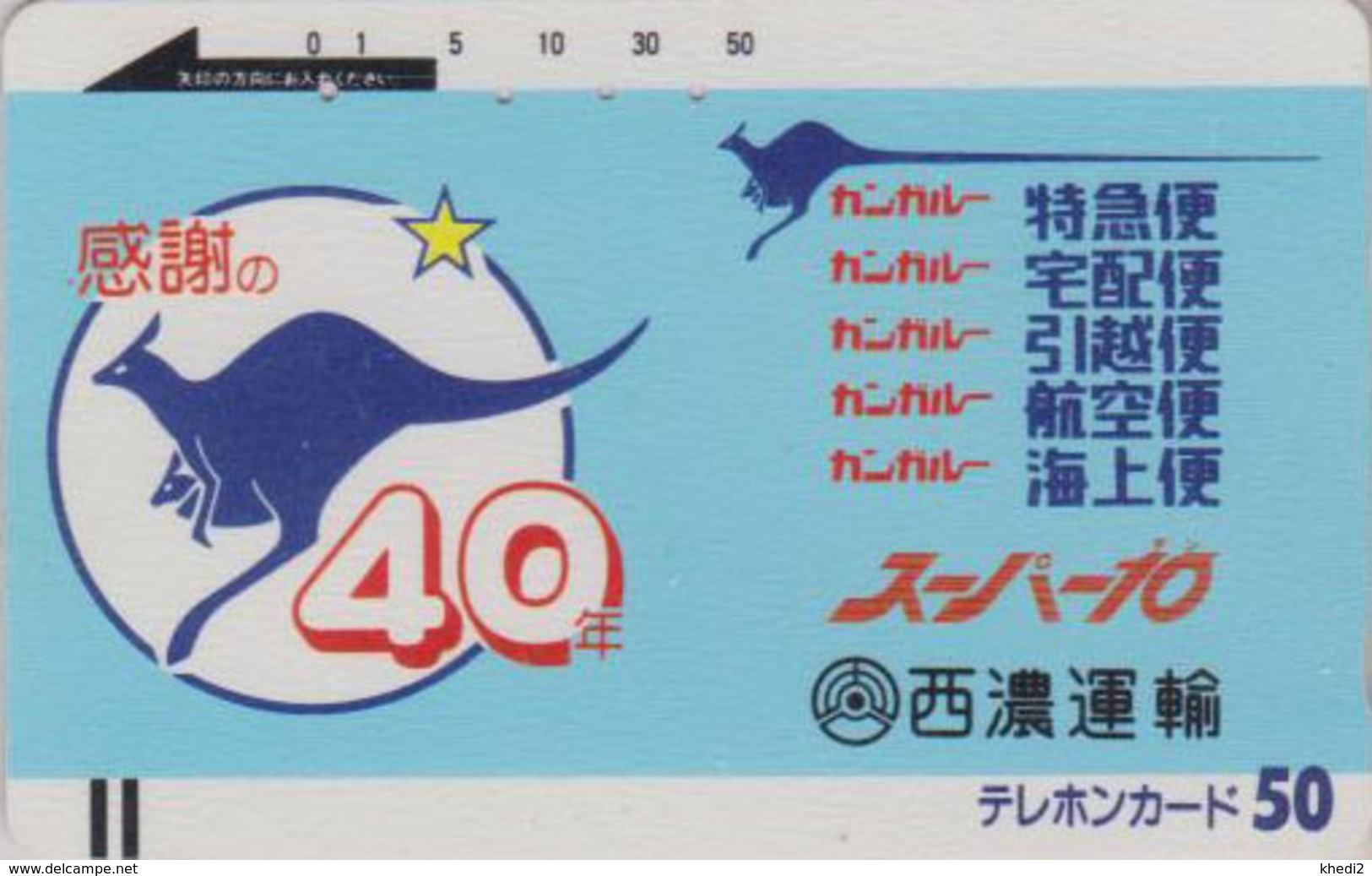 Télécarte Ancienne Japon / 110-011 - ANIMAL - KANGOUROU -  KANGAROO Comics Japan Front Bar Phonecard Australia Rel - 128 - Sonstige & Ohne Zuordnung
